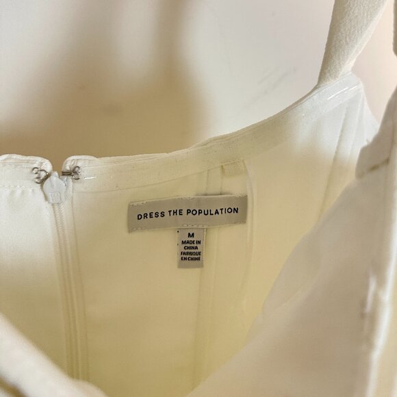 DRESS THE POPULATION Melania Off the Shoulder Gown in White Size Medium - Picture 5 of 10